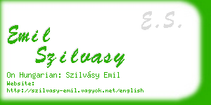 emil szilvasy business card